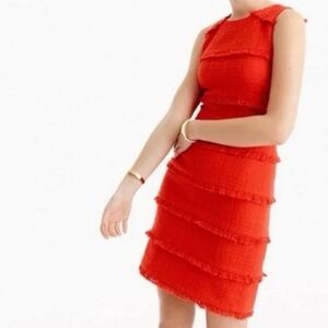 NWT J. Crew Tweed Fringy Sheath Dress